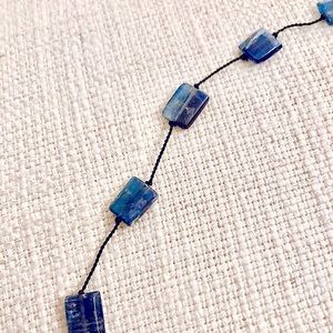 Blue Square Stone Necklace!